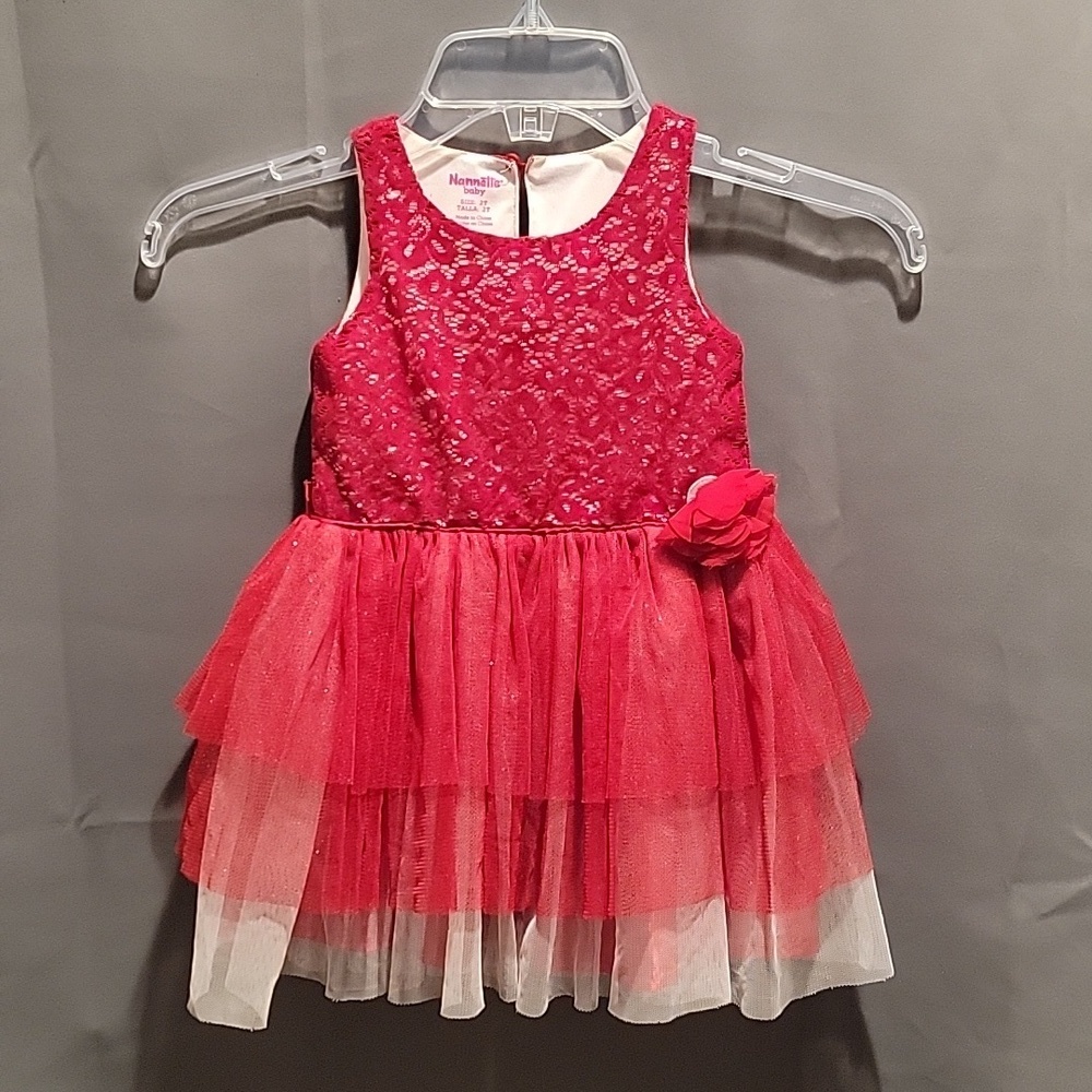 (J7) Toddler Girl Nanette Red Dress sz 2T